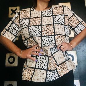 Notations animal print blouse